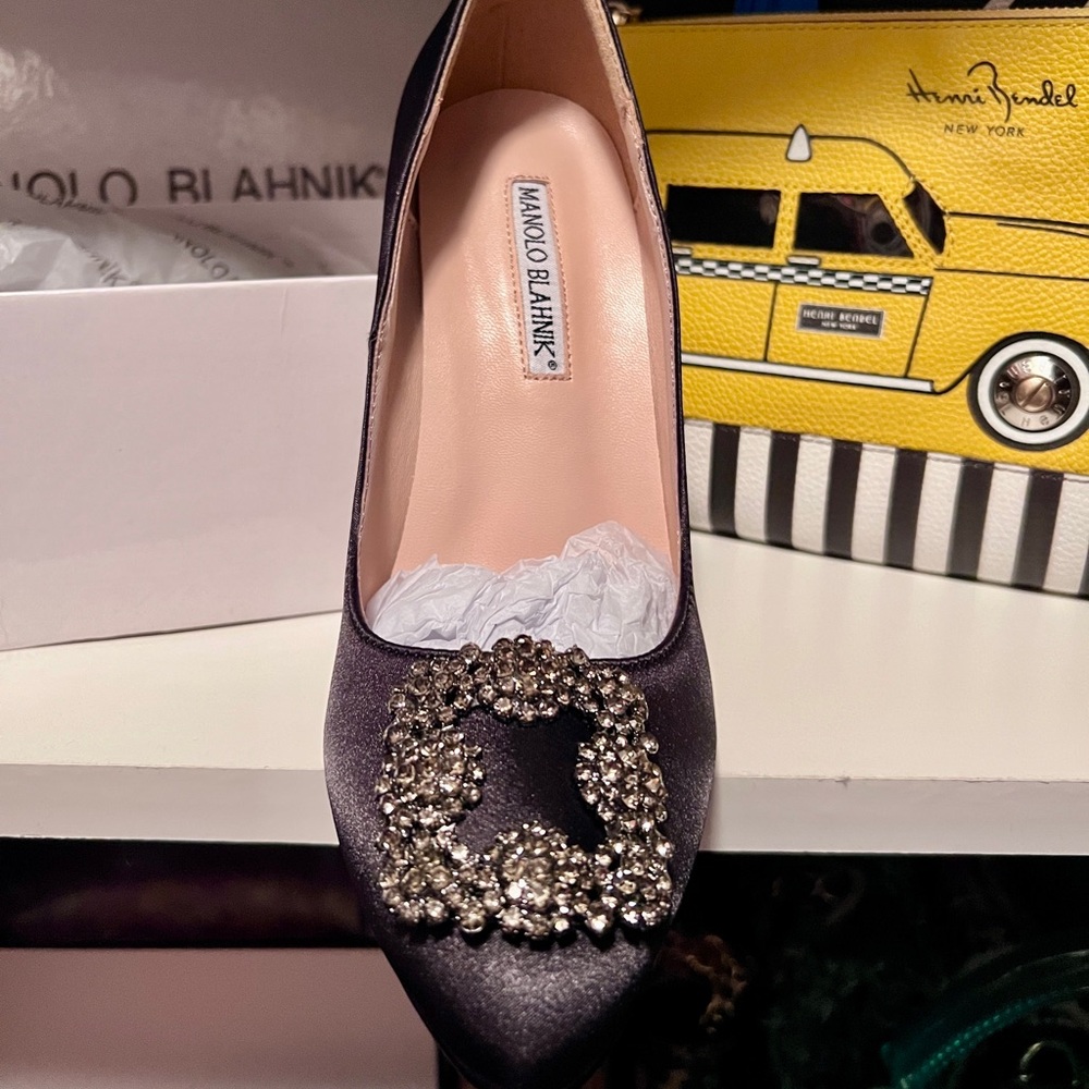 Manolo Blahnik Black Embellished Heels